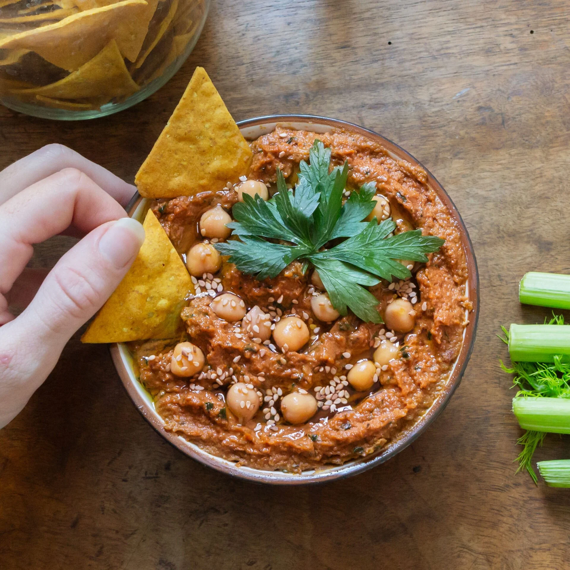 Tartinade de pois chiches aux tomates séchées